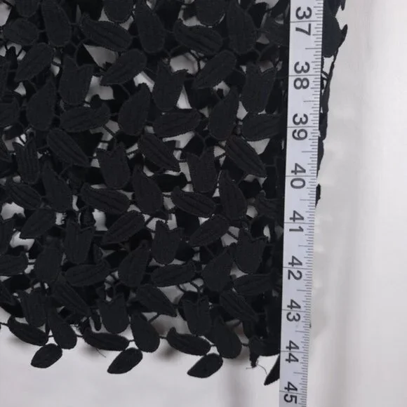 Bardot Women's Black Leaf Lace‎ Overlay Liana Sleeveless Midi Dress Size 6